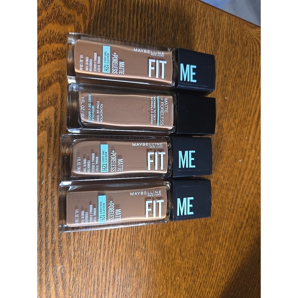 4x Maybelline Fit Me Matte + Poreless Foundation Normal to Oily #358 Latte 1 oz